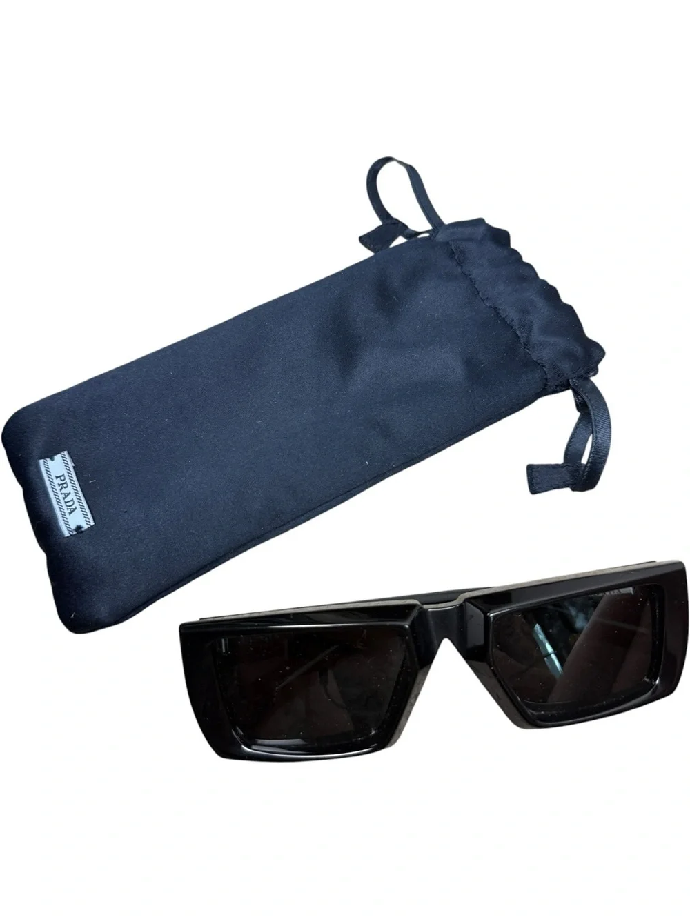 Prada SPR24Y Black Square Frame Unisex Sunglasses